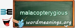 WordMeaning blackboard for malacopterygious